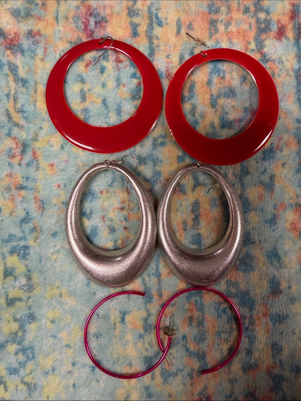 Statement Red Hoop Earrings for Women - Bold Red Fashion Hoops